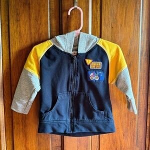 Y2K Little Boys Zip up Jacket Construction Patches Size 12 Months